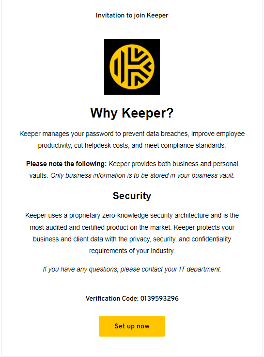 Invitation email received by users in the Chicago Branch